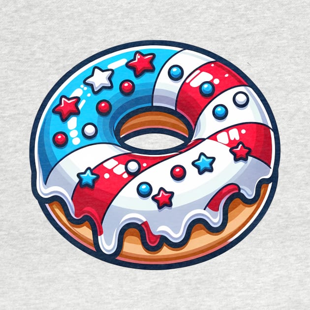 Patriotic American Donut Delight - Red, White & Blue Treat by SandraHeyward